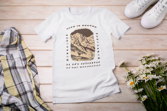 Life is better in the  Mountains ASL T-Shirt for Adventure Lovers, Trip Shirt, Travel Gifts, Vacation Tee, Wanderlust Apparel Dark Style