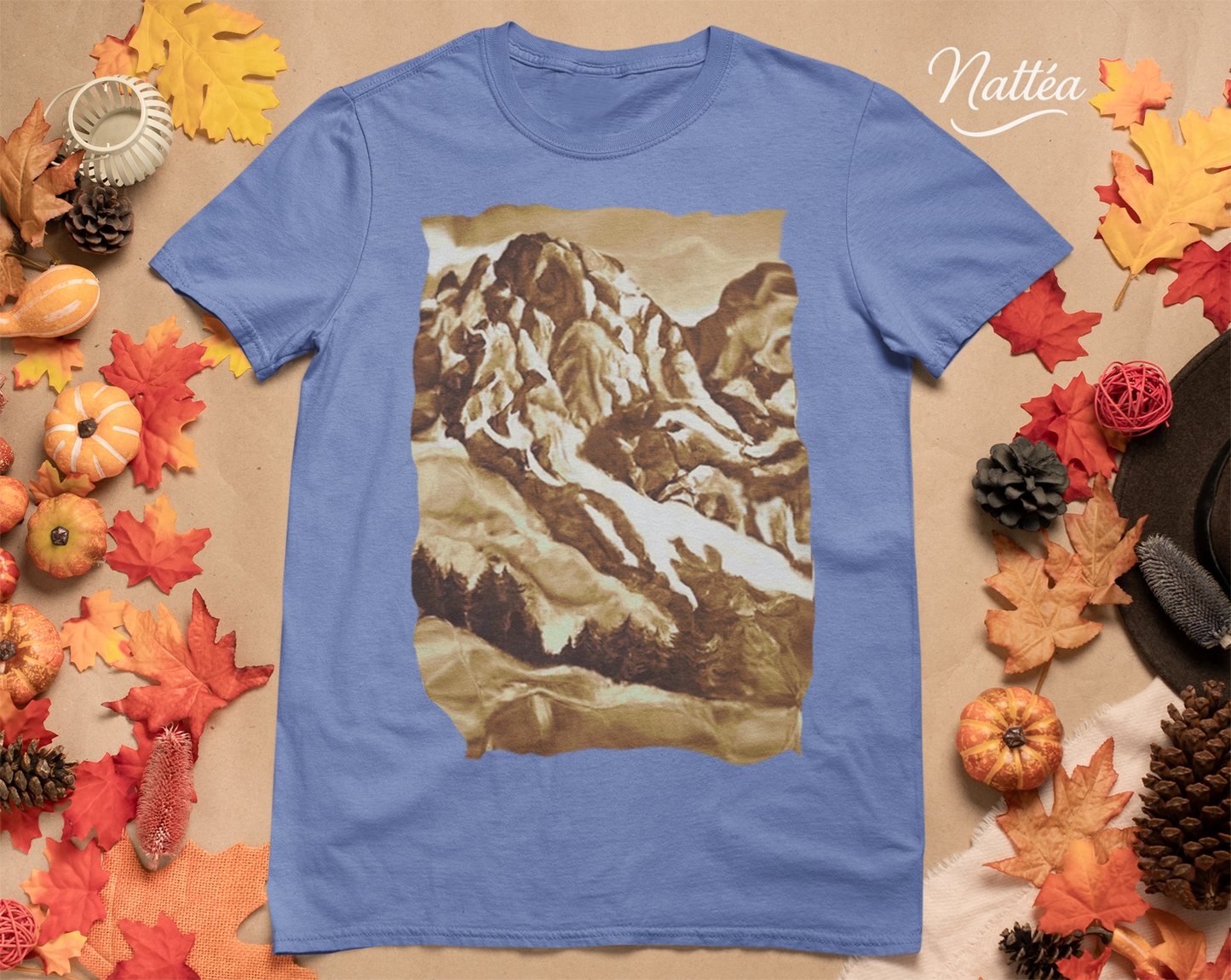 Vintage Mountain T-Shirt  Design from Original Painting