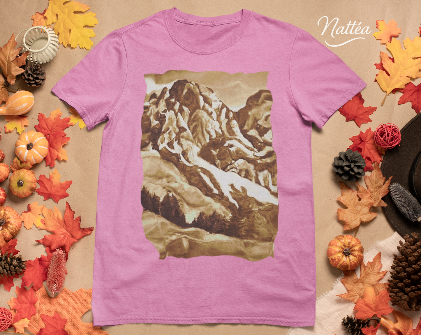 Vintage Mountain T-Shirt  Design from Original Painting