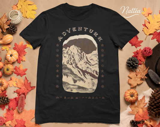 Adventure  T-Shirt –  Dark Vintage Mountain Scene from Oil Painting