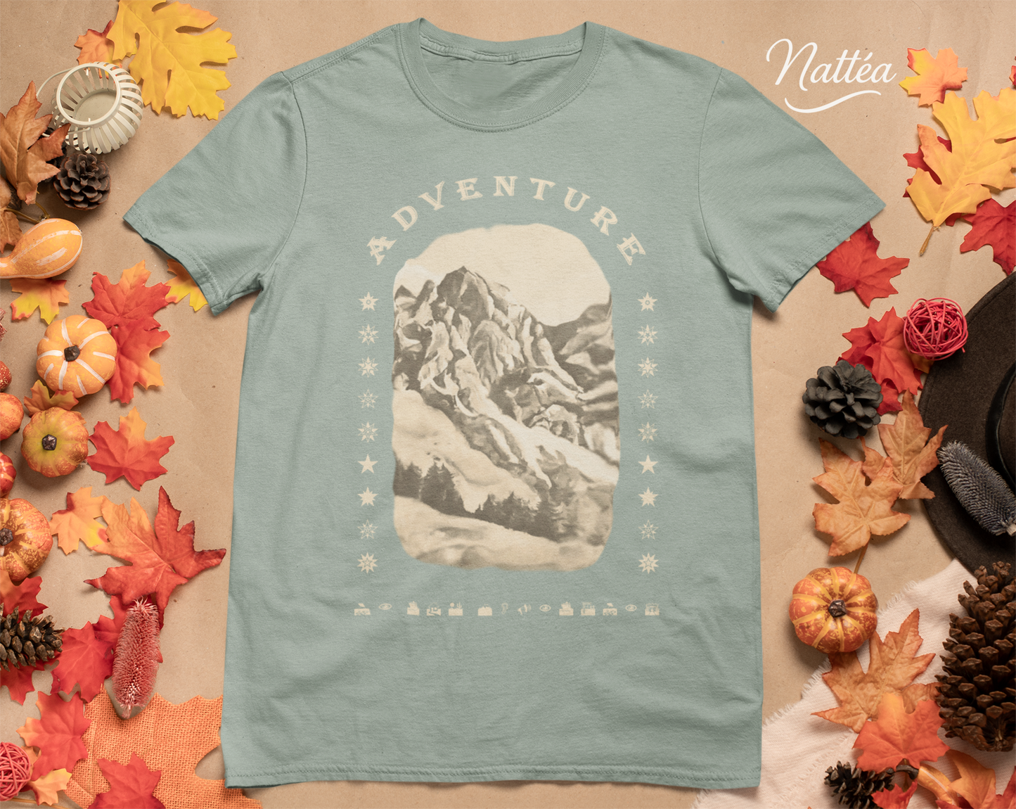 Adventure  T-Shirt – Vintage Mountain Scene from Oil Painting