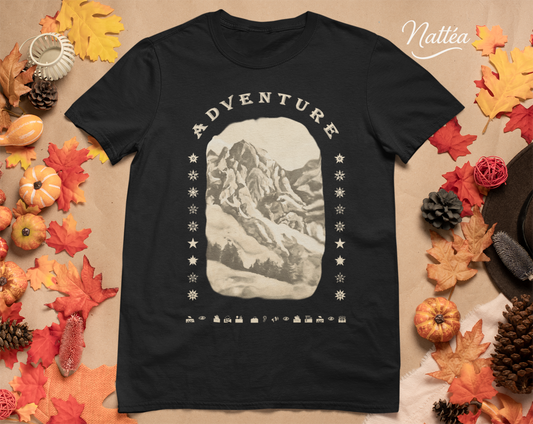 Adventure  T-Shirt – Vintage Mountain Scene from Oil Painting