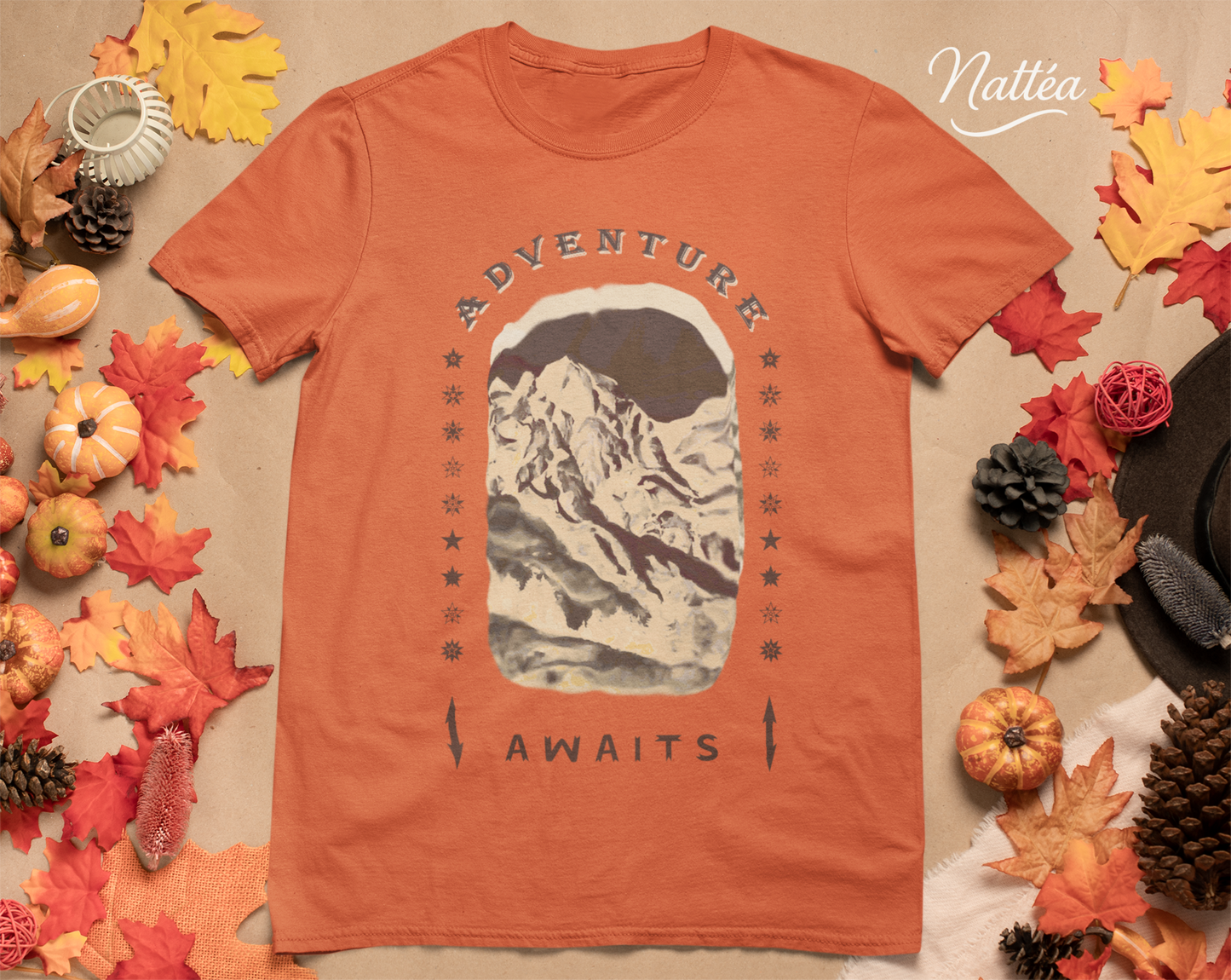 Adventure  Awaits T-Shirt –  Dark Vintage Mountain Scene from Oil Painting