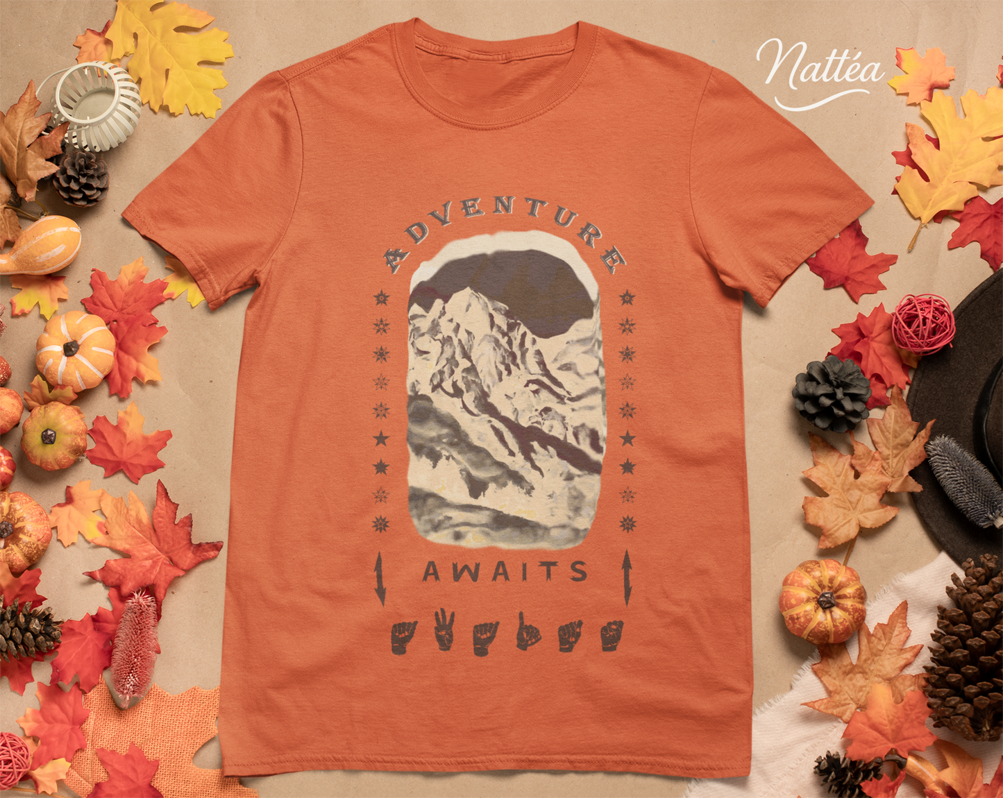 Adventure Awaits T-Shirt – ASL  Dark Vintage Mountain Scene from Oil Painting