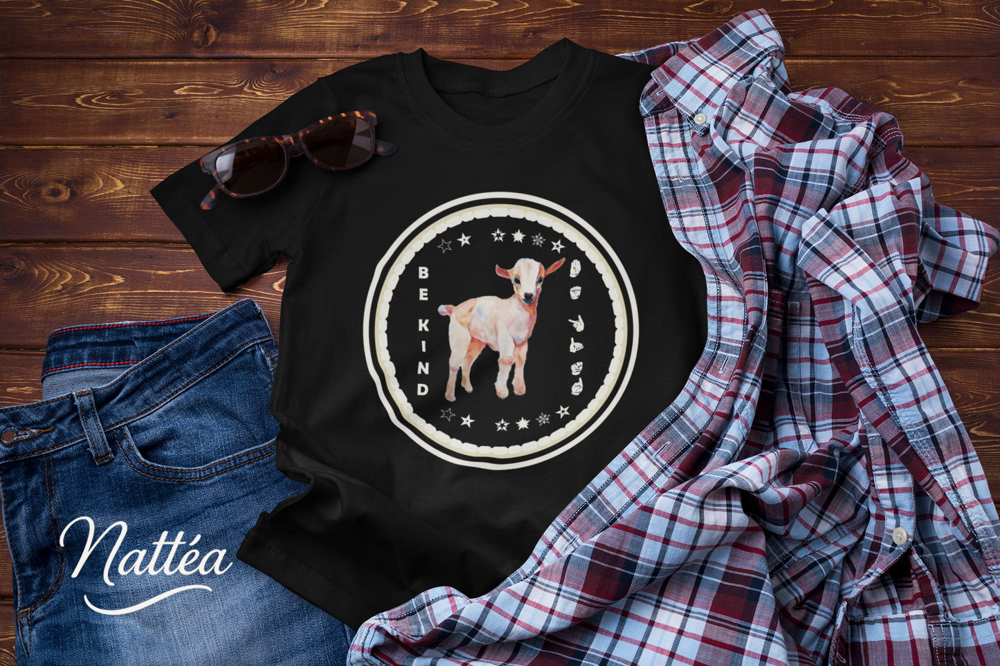 Be Kind ASL T-Shirt – Cute Lamb Design from Original Art