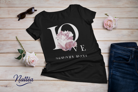 Love always wins Rose Art Tee – Inspired by Original Oil Painting