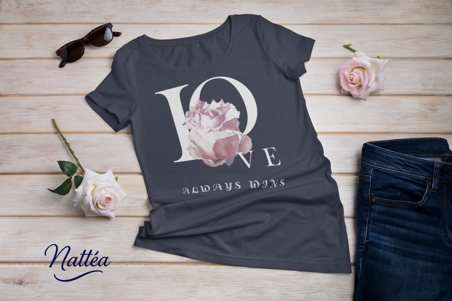 Love always wins Rose Art Tee – Inspired by Original Oil Painting