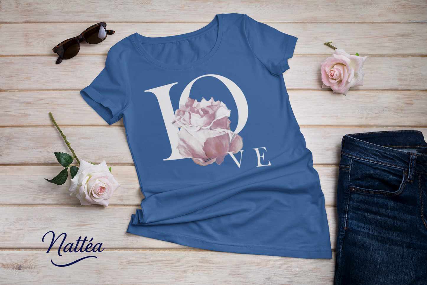 Love and Rose Art T-Shirt – Inspired by Original Oil Painting