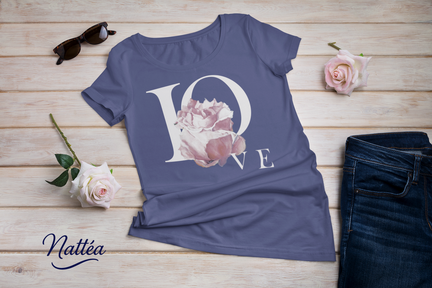 Love and Rose Art T-Shirt – Inspired by Original Oil Painting