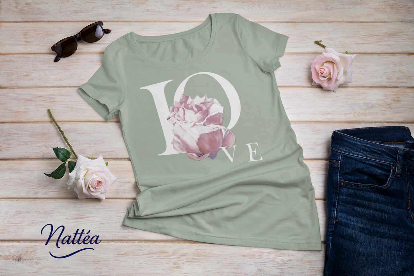 Love and Rose Art T-Shirt – Inspired by Original Oil Painting