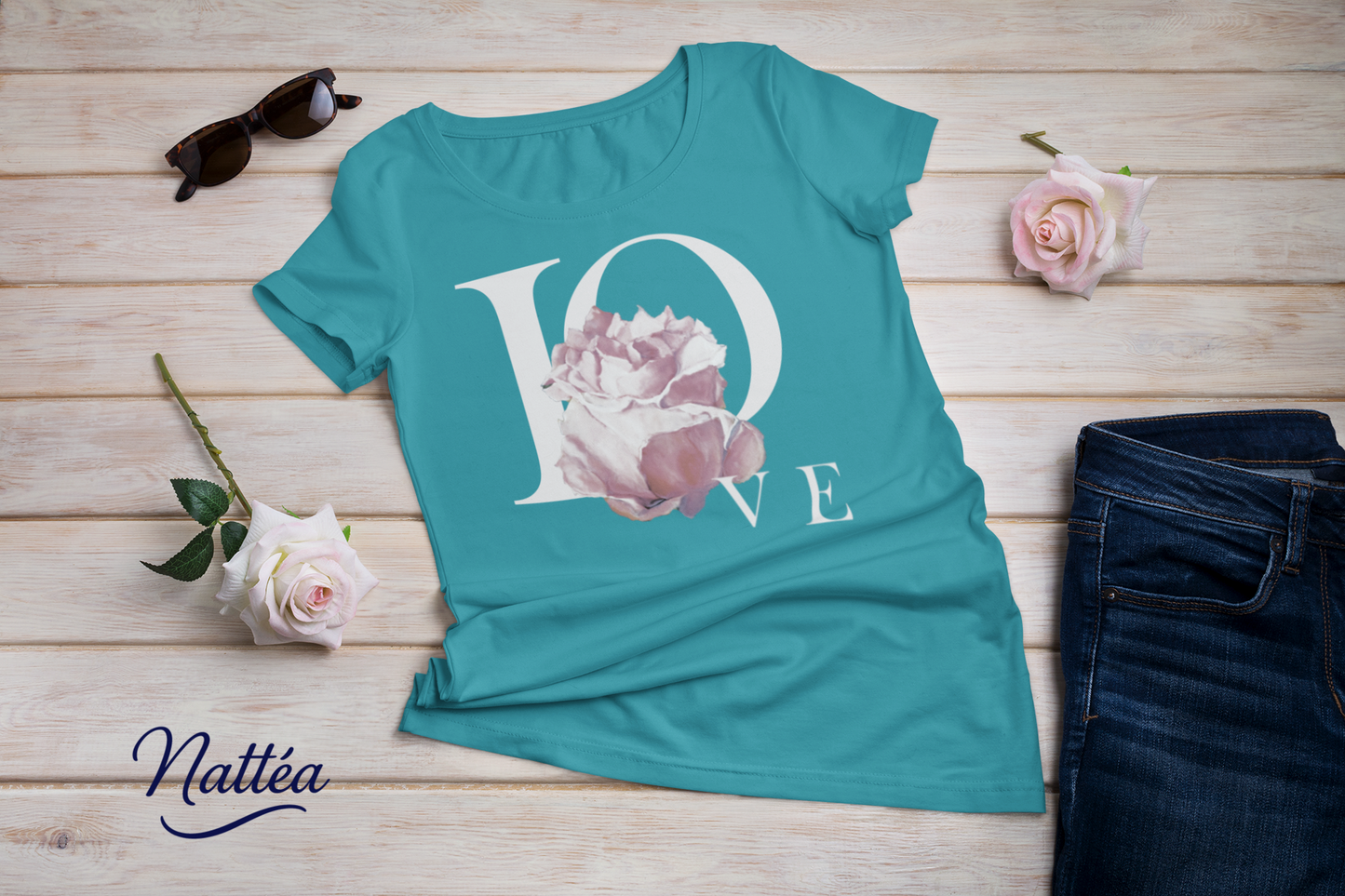 Love and Rose Art T-Shirt – Inspired by Original Oil Painting