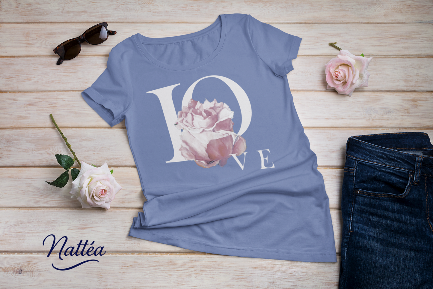 Love and Rose Art T-Shirt – Inspired by Original Oil Painting