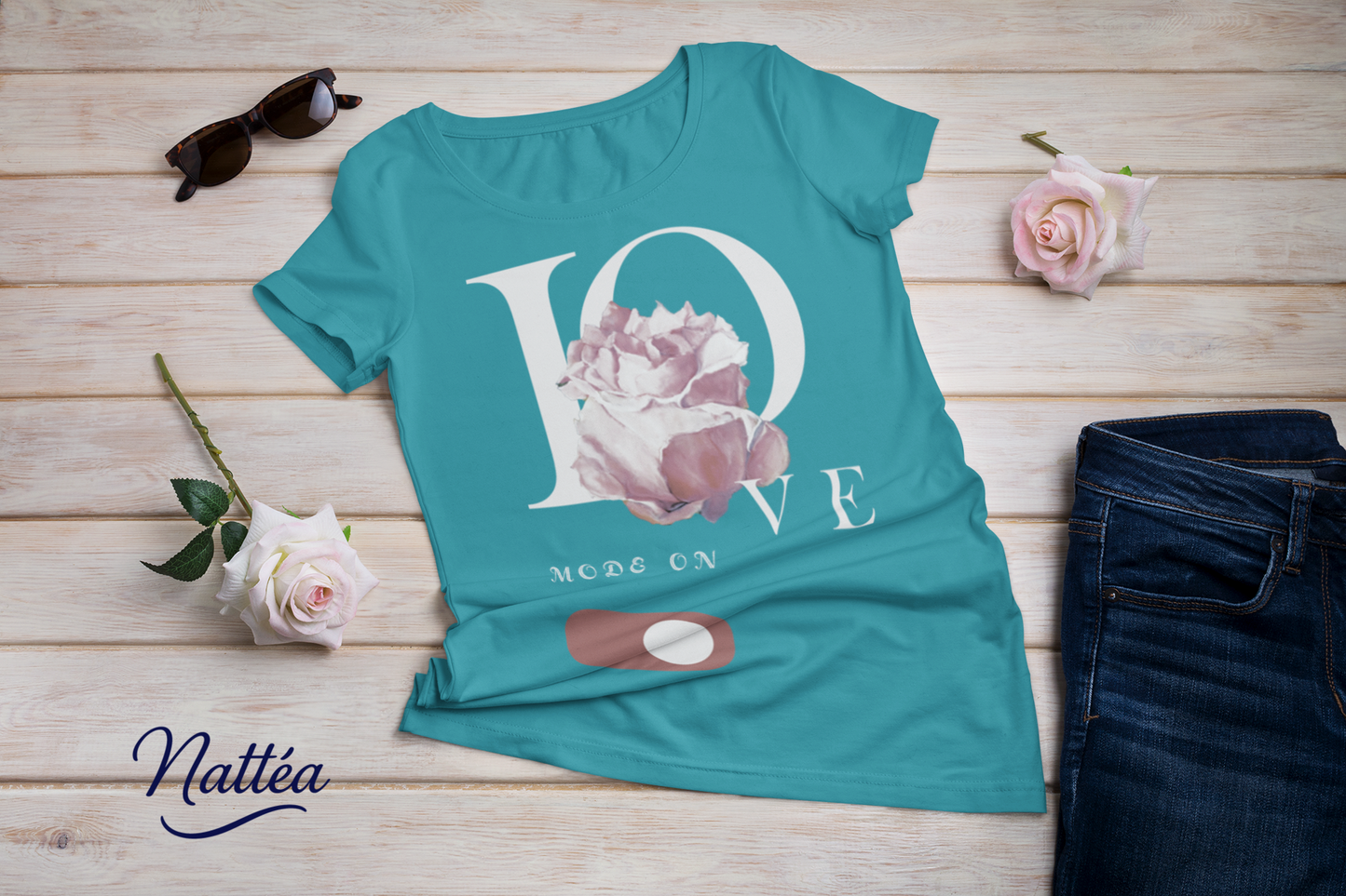 Love Mode On T-Shirt – Artistic Rose Design from Original Painting