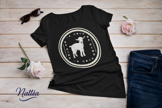 Be Kind T-Shirt – White Lamb Design from Original Watercolor Painting