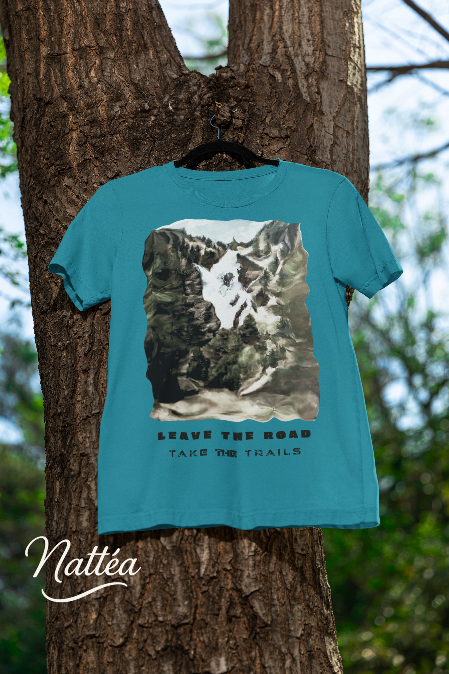 Leave the road take the trails T-Shirt – Nature Lover’s Tee Inspired by Original Landscape Art