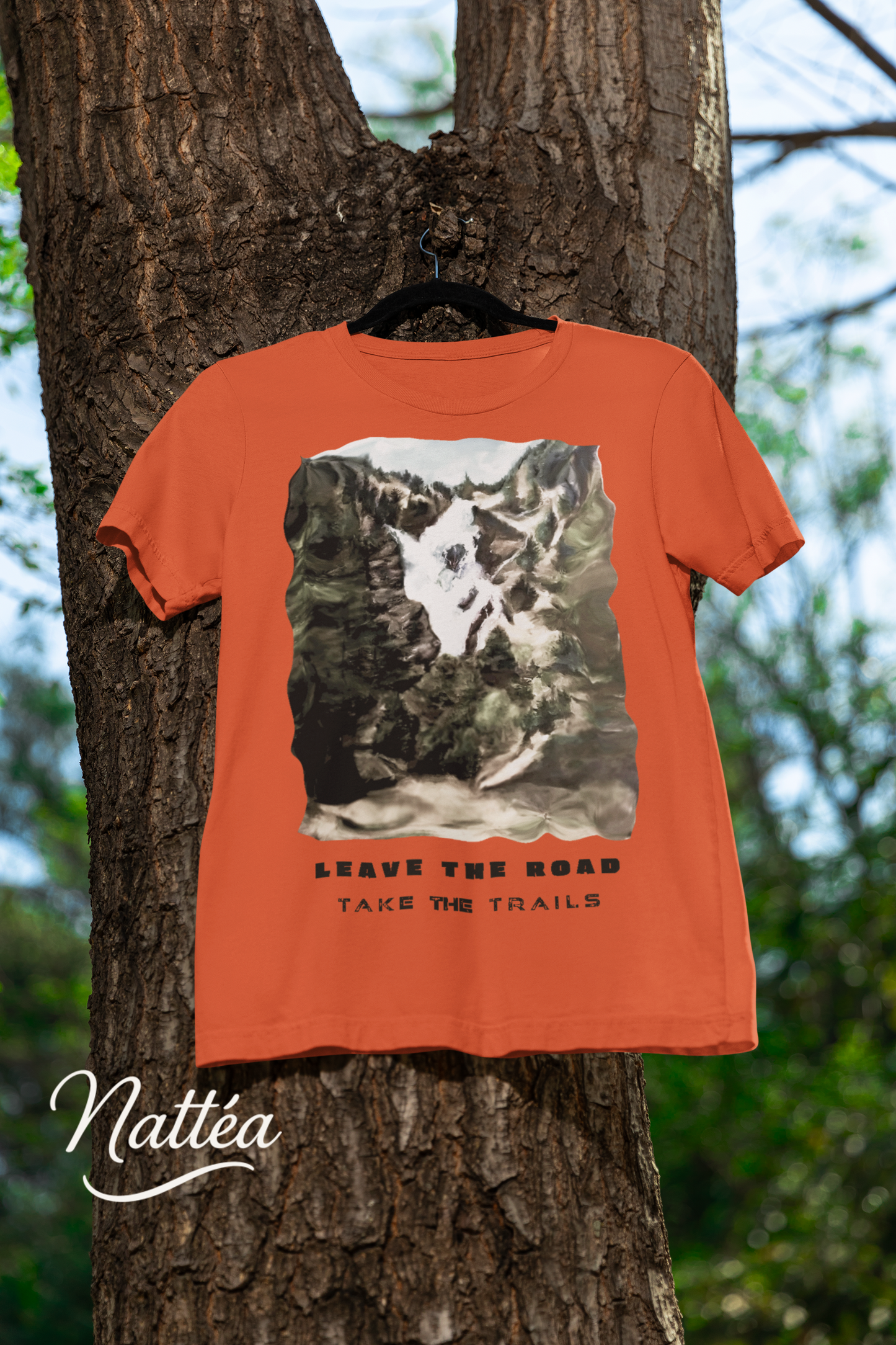 Leave the road take the trails T-Shirt – Nature Lover’s Tee Inspired by Original Landscape Art