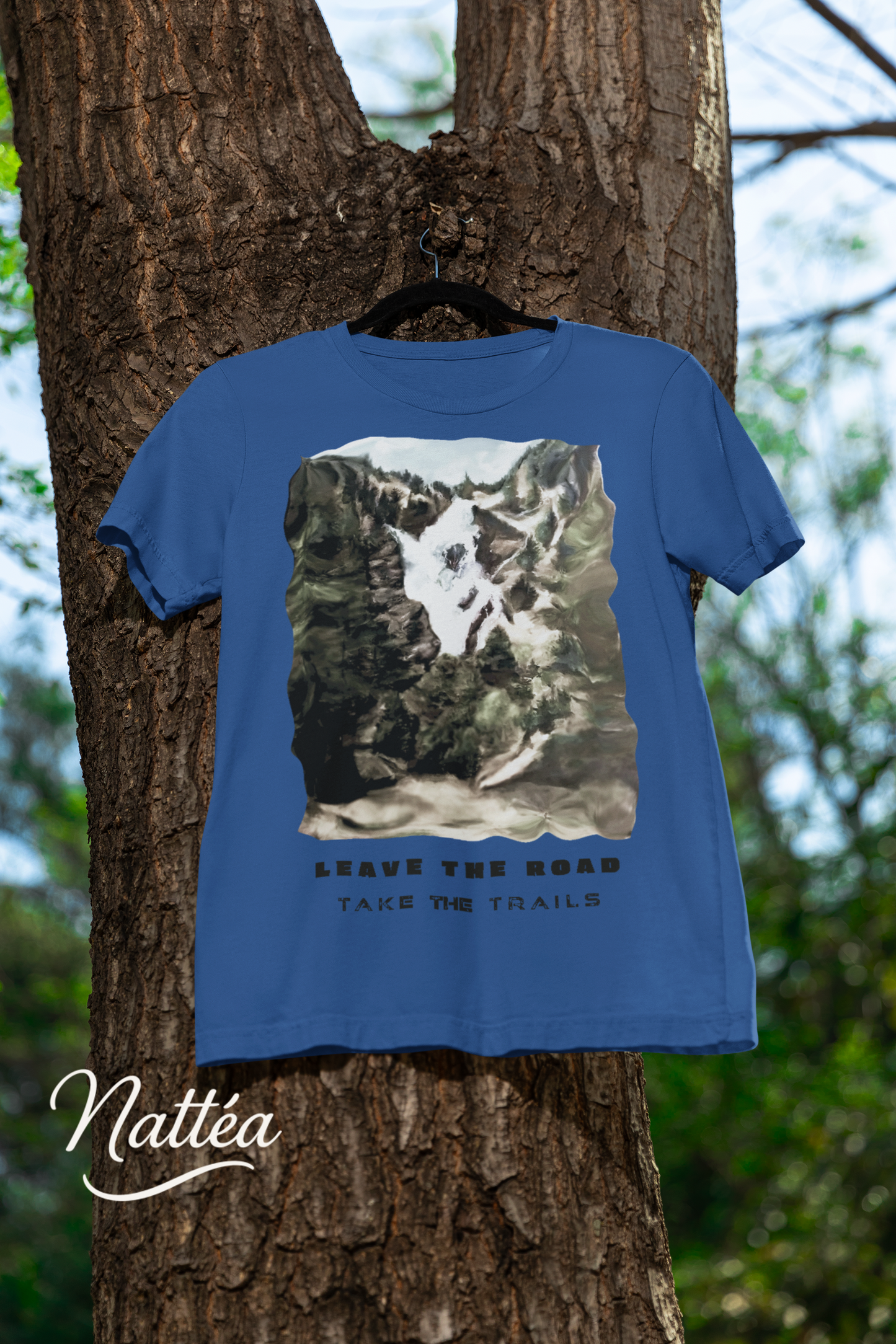 Leave the road take the trails T-Shirt – Nature Lover’s Tee Inspired by Original Landscape Art