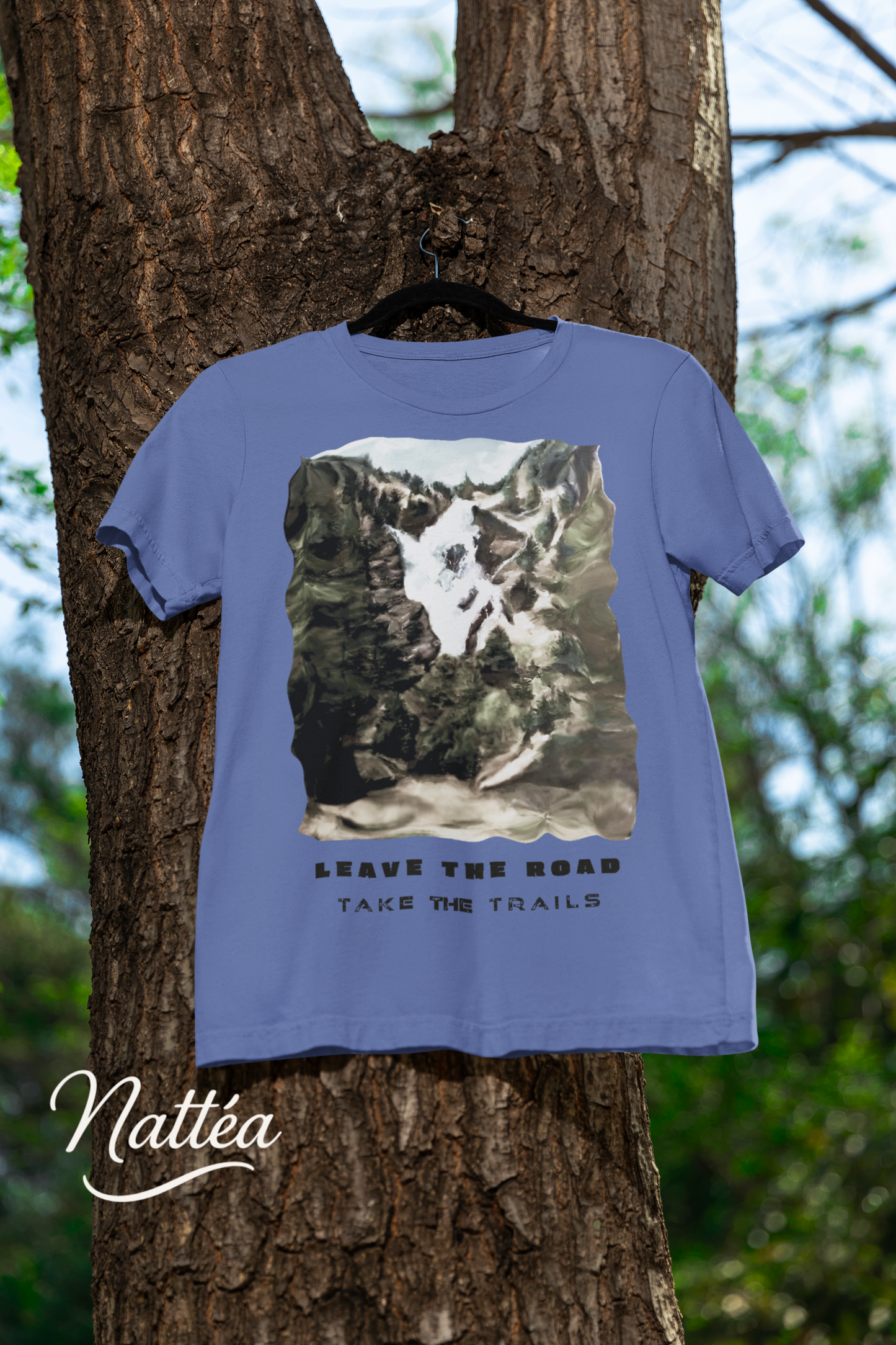 Leave the road take the trails T-Shirt – Nature Lover’s Tee Inspired by Original Landscape Art
