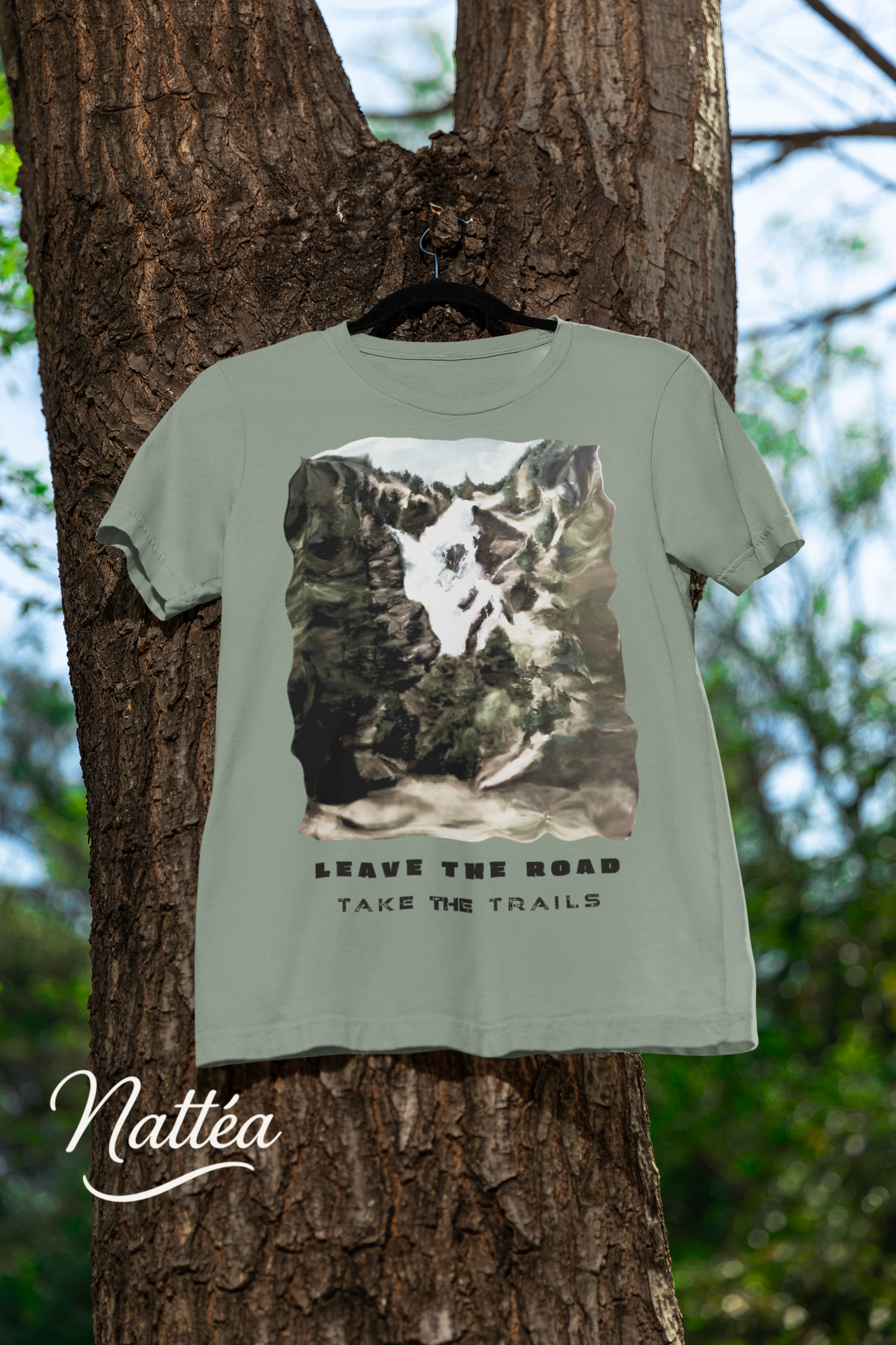 Leave the road take the trails T-Shirt – Nature Lover’s Tee Inspired by Original Landscape Art