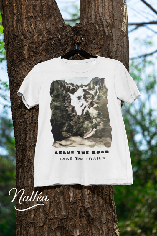 Leave the road take the trails T-Shirt – Nature Lover’s Tee Inspired by Original Landscape Art