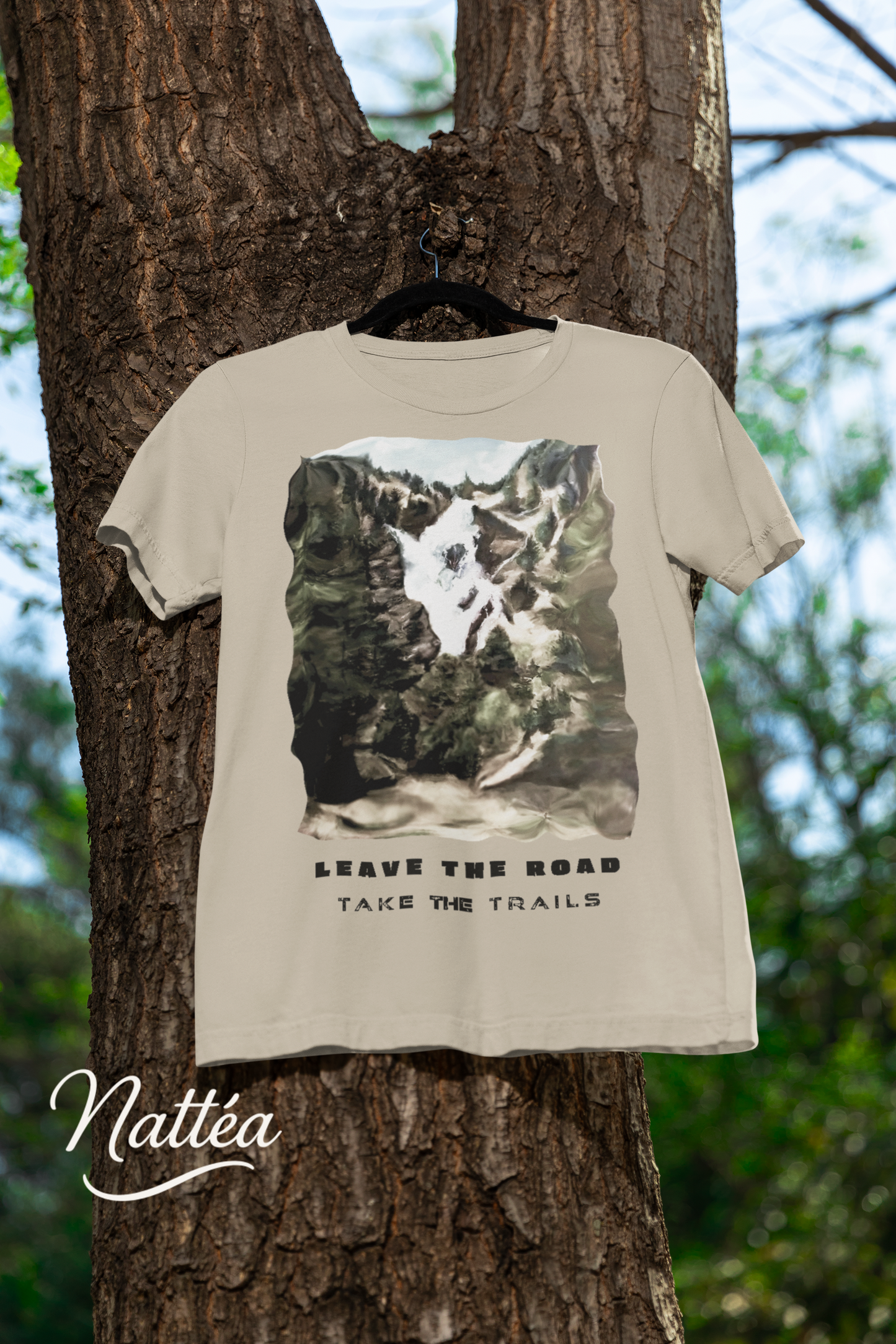 Leave the road take the trails T-Shirt – Nature Lover’s Tee Inspired by Original Landscape Art