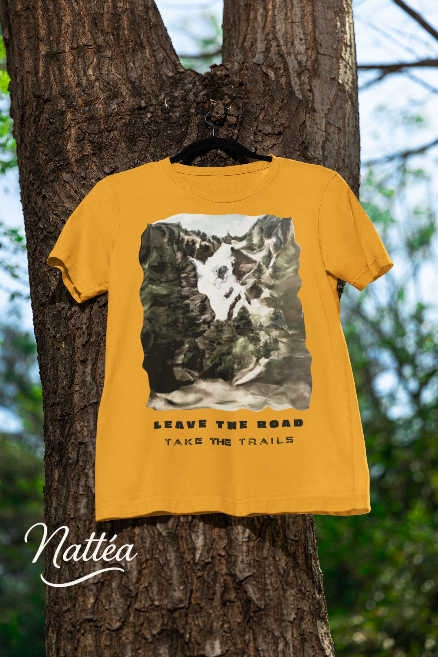 Leave the road take the trails T-Shirt – Nature Lover’s Tee Inspired by Original Landscape Art