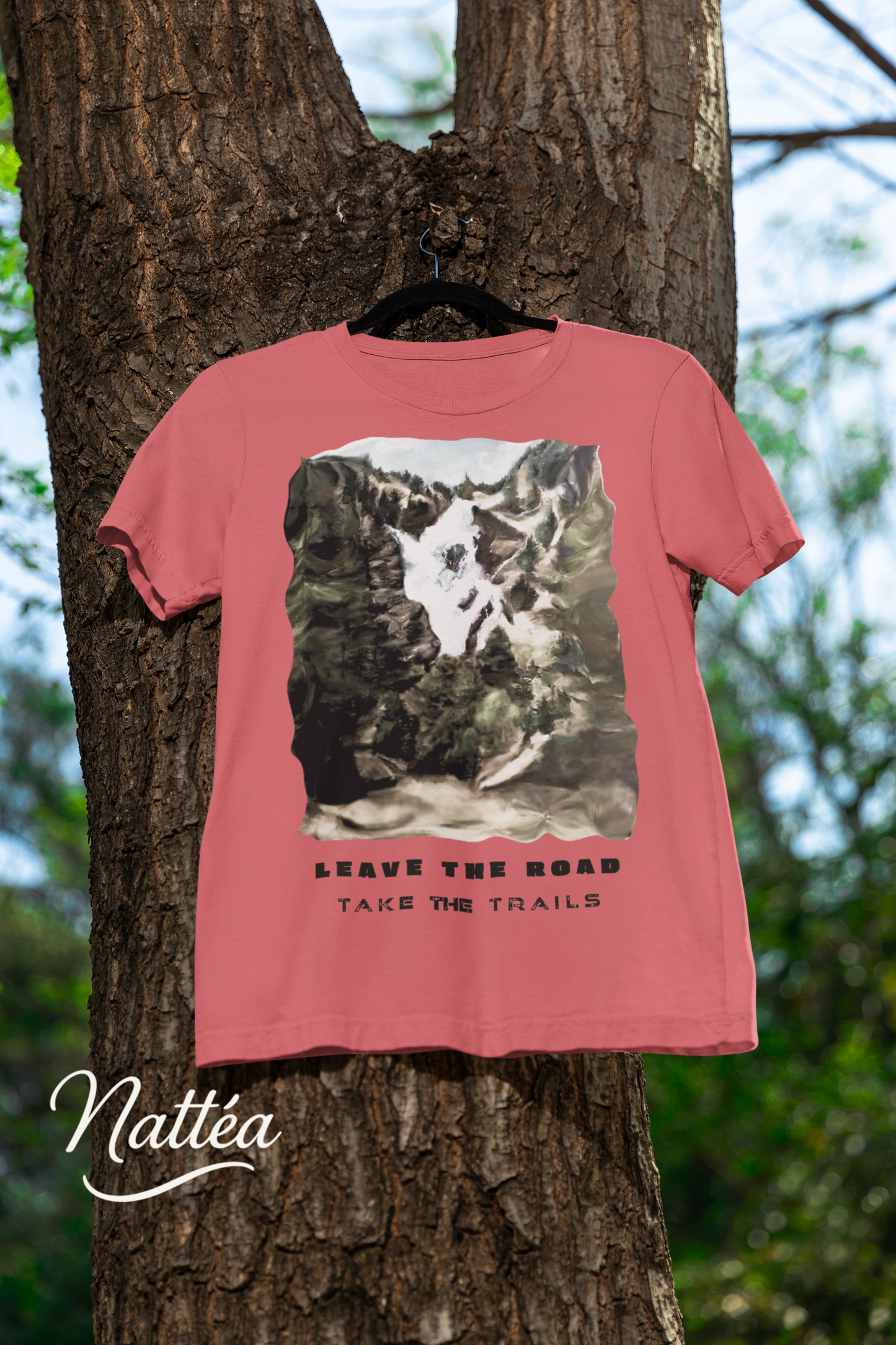 Leave the road take the trails T-Shirt – Nature Lover’s Tee Inspired by Original Landscape Art