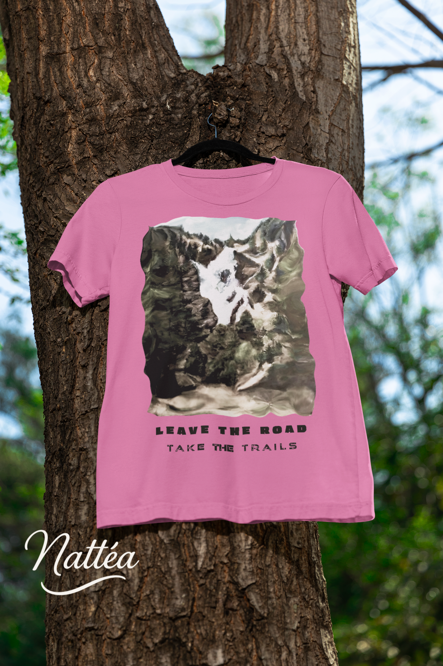 Leave the road take the trails T-Shirt – Nature Lover’s Tee Inspired by Original Landscape Art