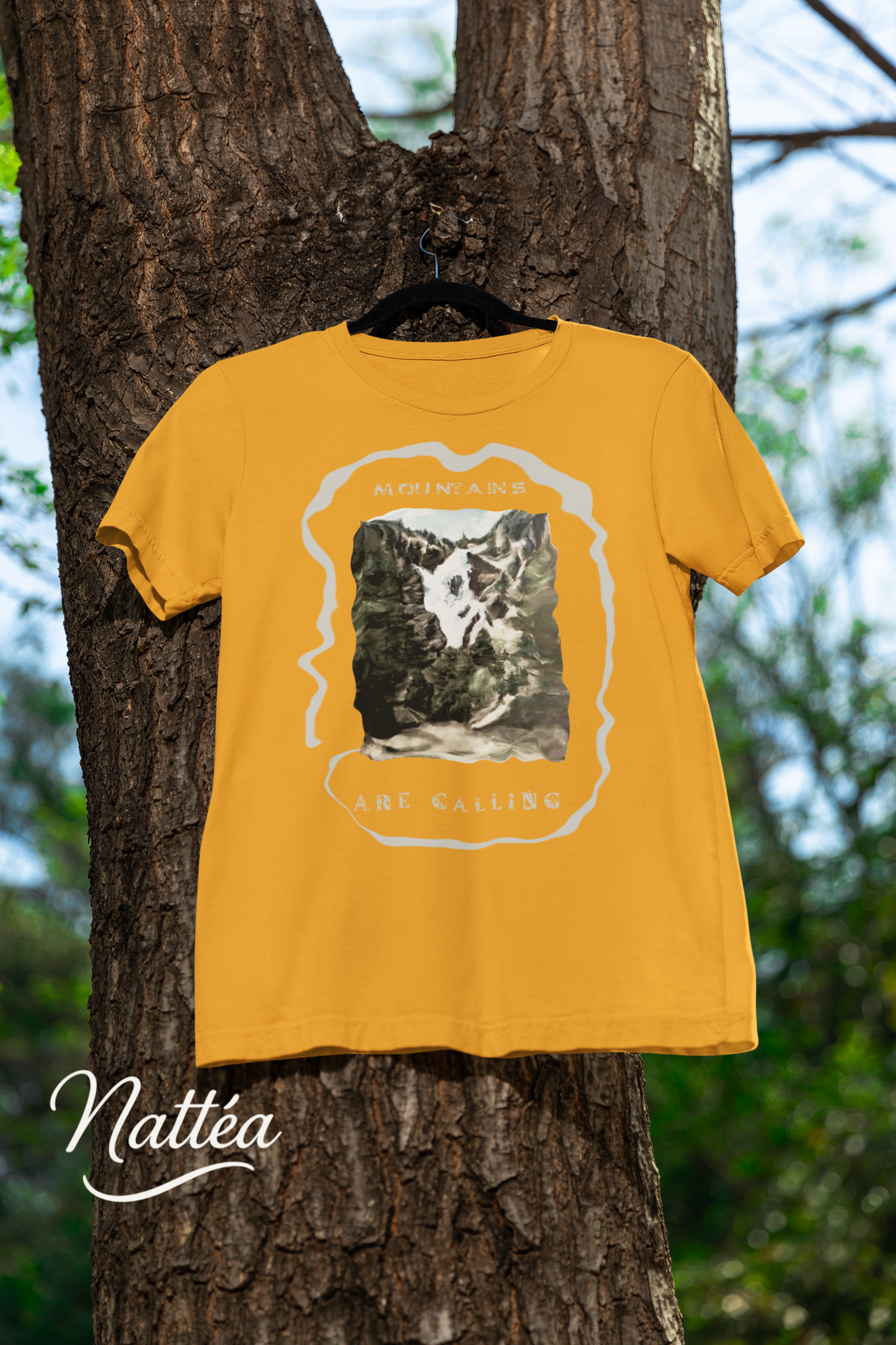 Mountains are Calling  T-Shirt – Nature Lover’s Tee Inspired by Original Landscape Art  Vintage Style