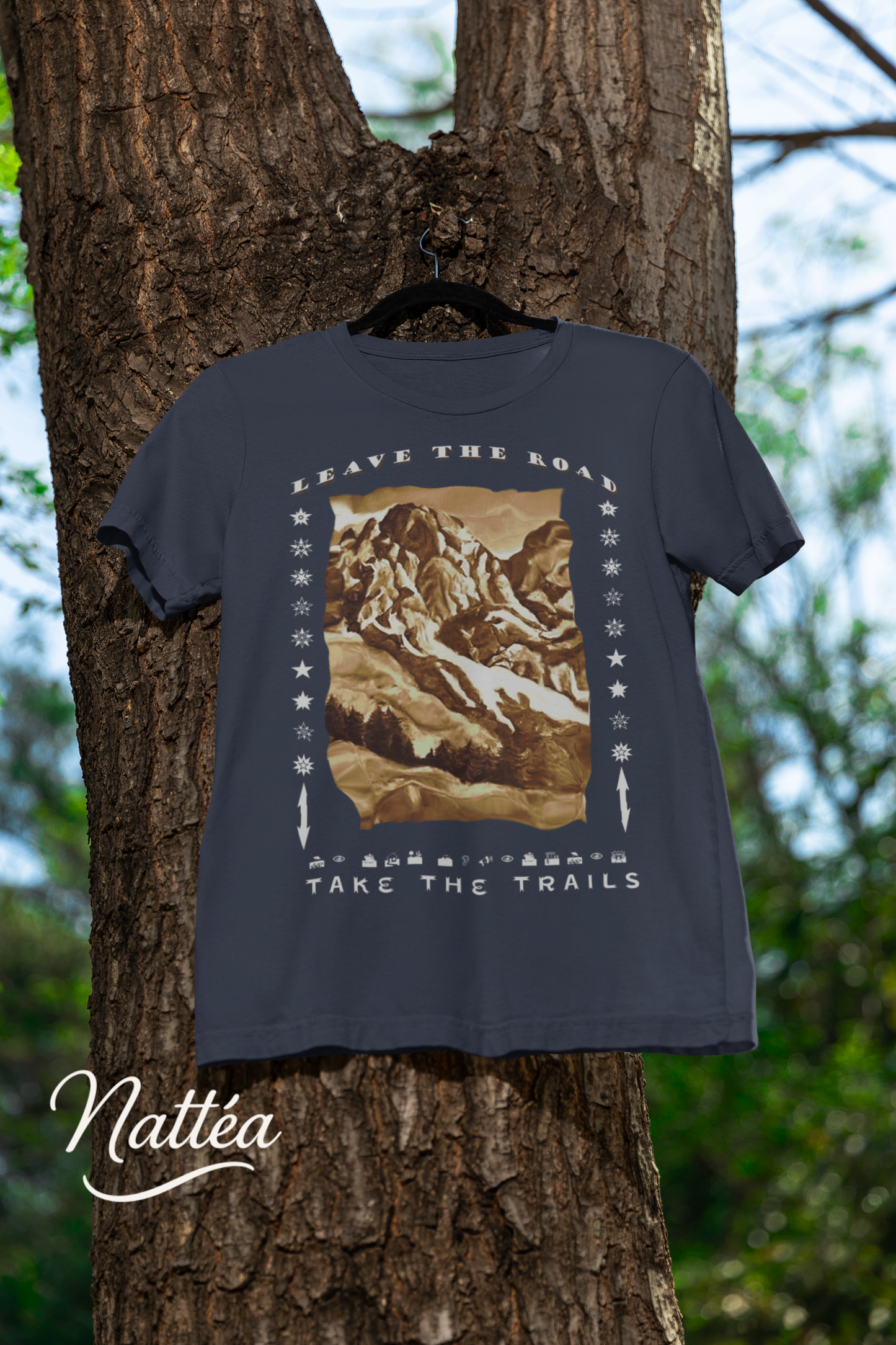 Leave the road T-Shirt – Nature Lover’s Tee Inspired by Original Landscape Art  Vintage Style