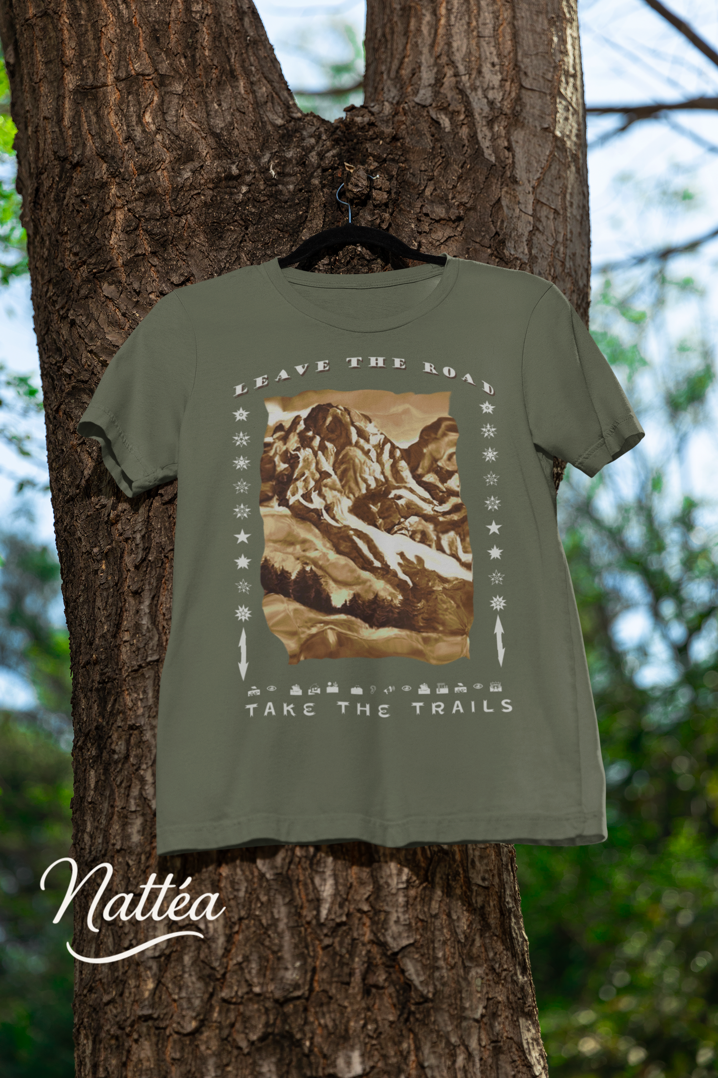 Leave the road T-Shirt – Nature Lover’s Tee Inspired by Original Landscape Art  Vintage Style