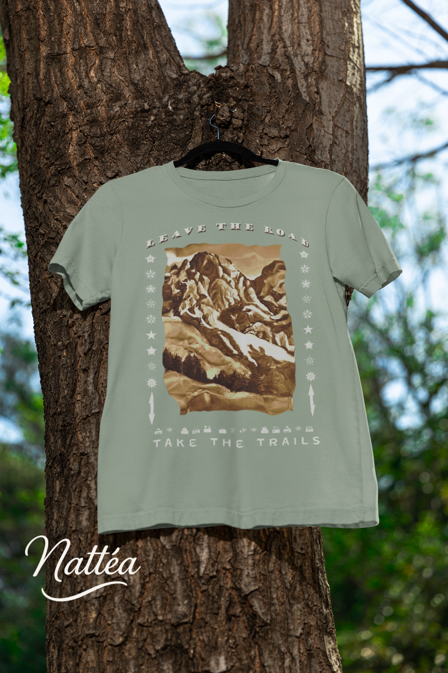 Leave the road T-Shirt – Nature Lover’s Tee Inspired by Original Landscape Art  Vintage Style