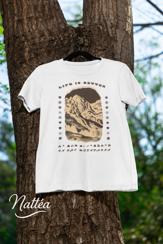 Life is better in the Mountains dark  T-Shirt for Adventure Lovers, Trip Shirt, Travel Gifts, Vacation Tee, Wanderlust Apparel