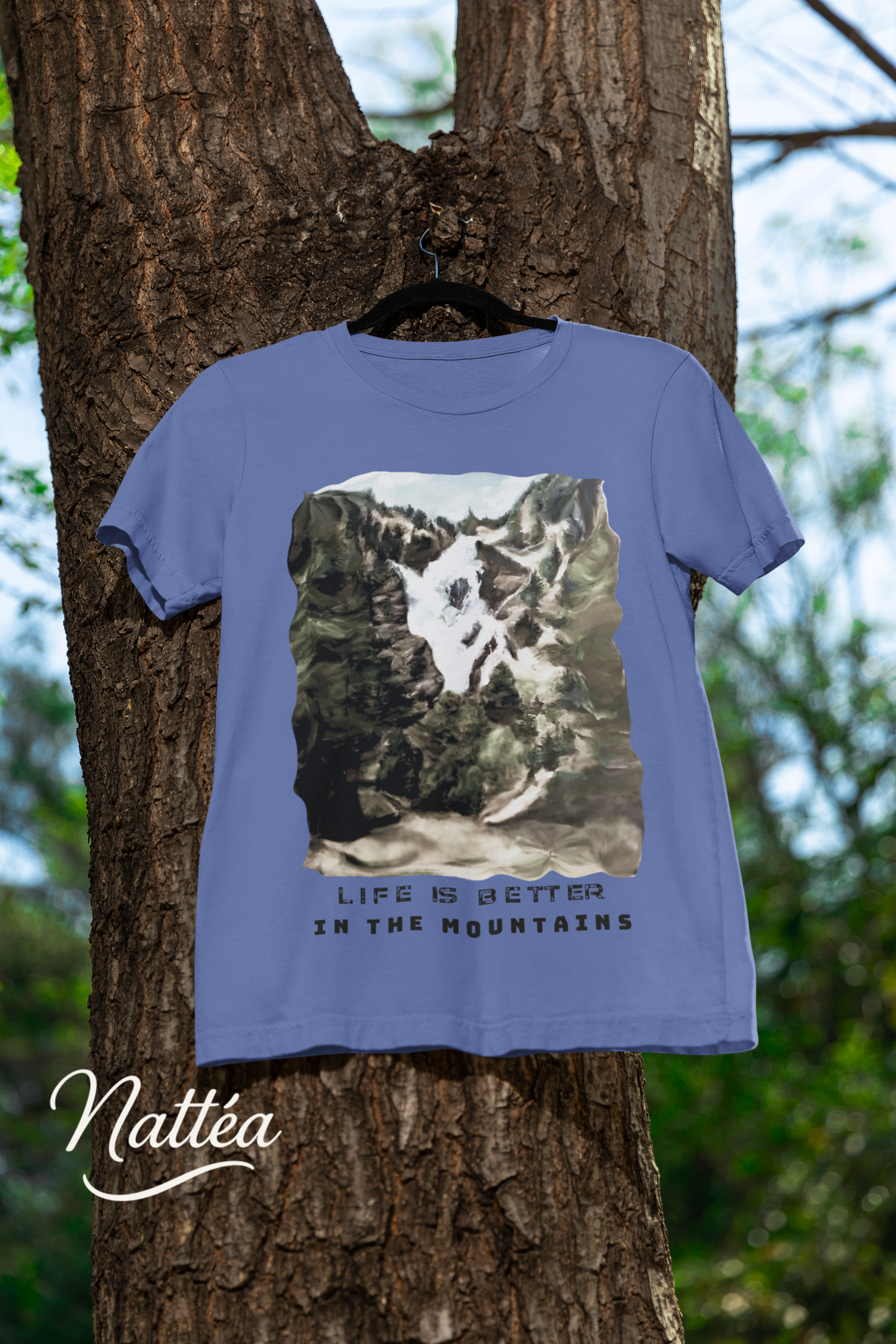 Life is better in the Mountains T-Shirt – Nature Lover’s Tee Inspired by Original Landscape Art