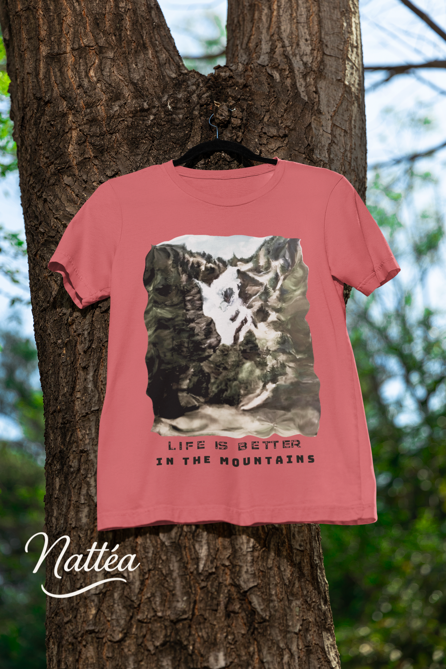 Life is better in the Mountains T-Shirt – Nature Lover’s Tee Inspired by Original Landscape Art