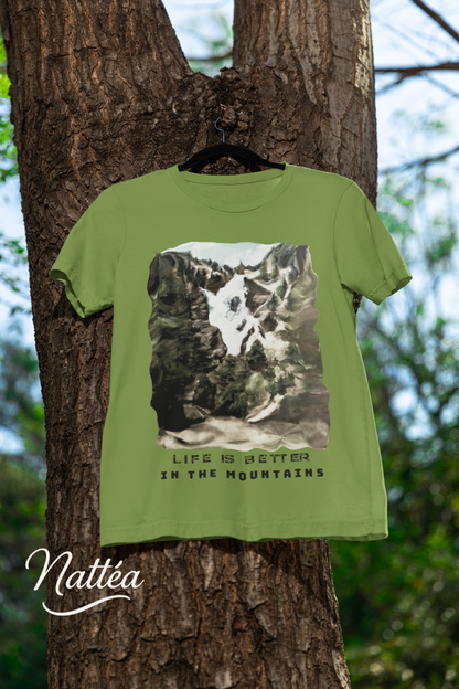 Life is better in the Mountains T-Shirt – Nature Lover’s Tee Inspired by Original Landscape Art