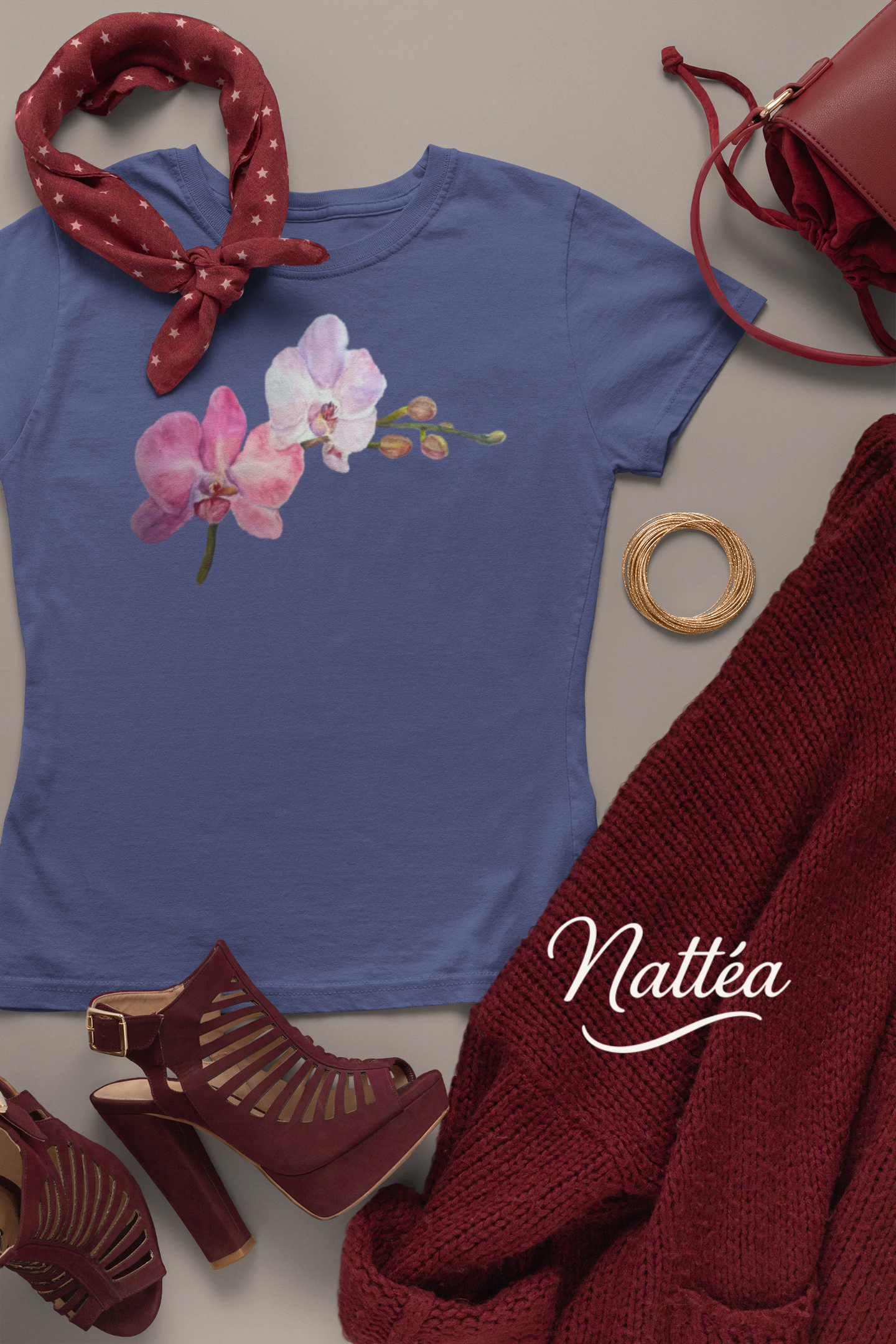 Floral Watercolor T-Shirt – Orchid from Original Painting