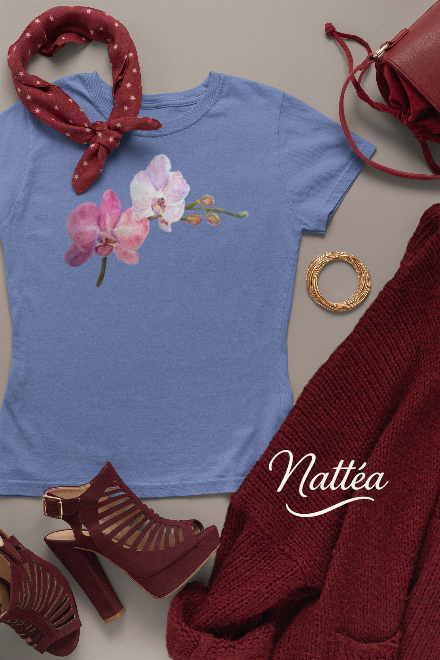 Floral Watercolor T-Shirt – Orchid from Original Painting