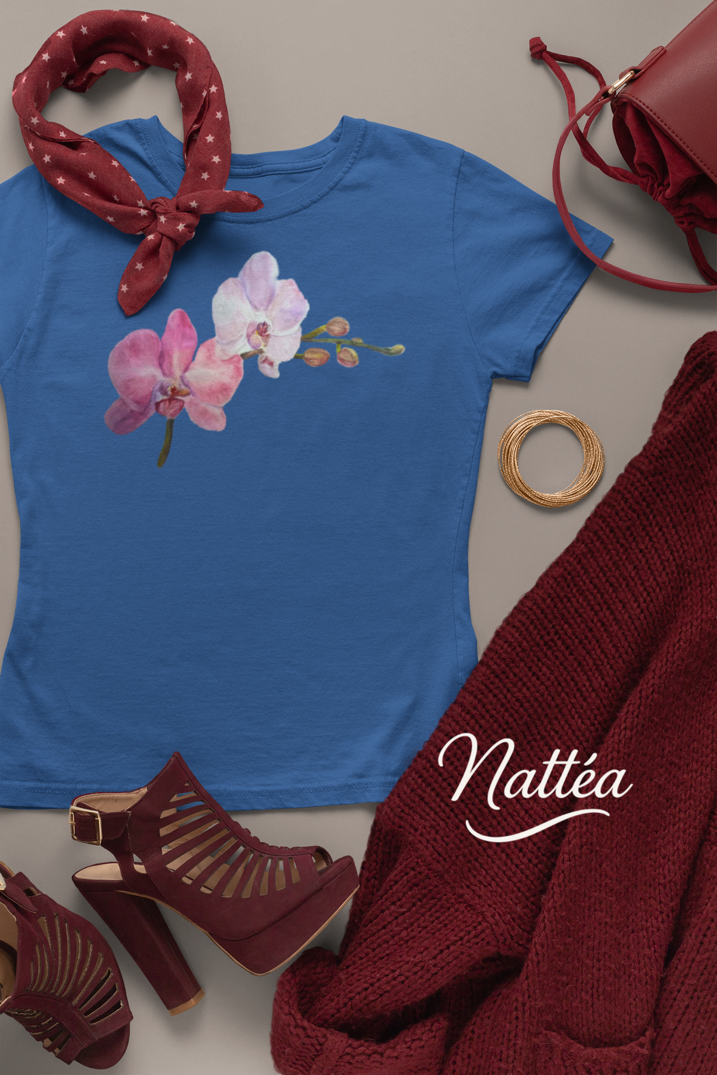 Floral Watercolor T-Shirt – Orchid from Original Painting