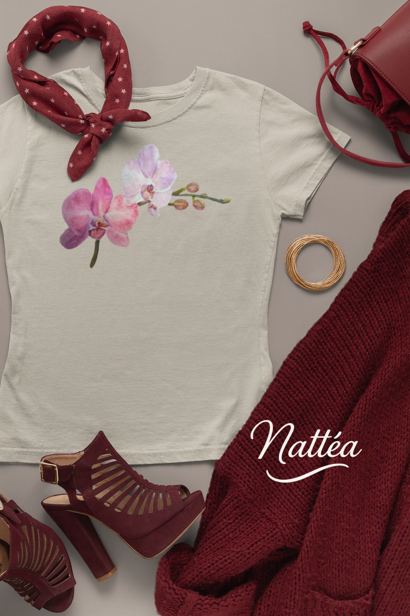 Floral Watercolor T-Shirt – Orchid from Original Painting