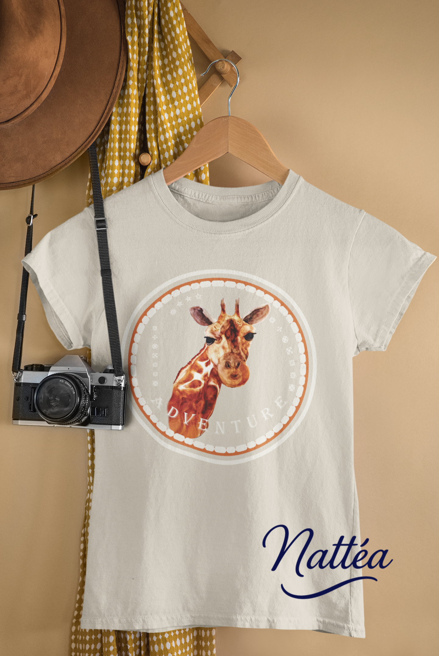 Giraffe Adventure T-Shirt – Safari Style from Original Artwork