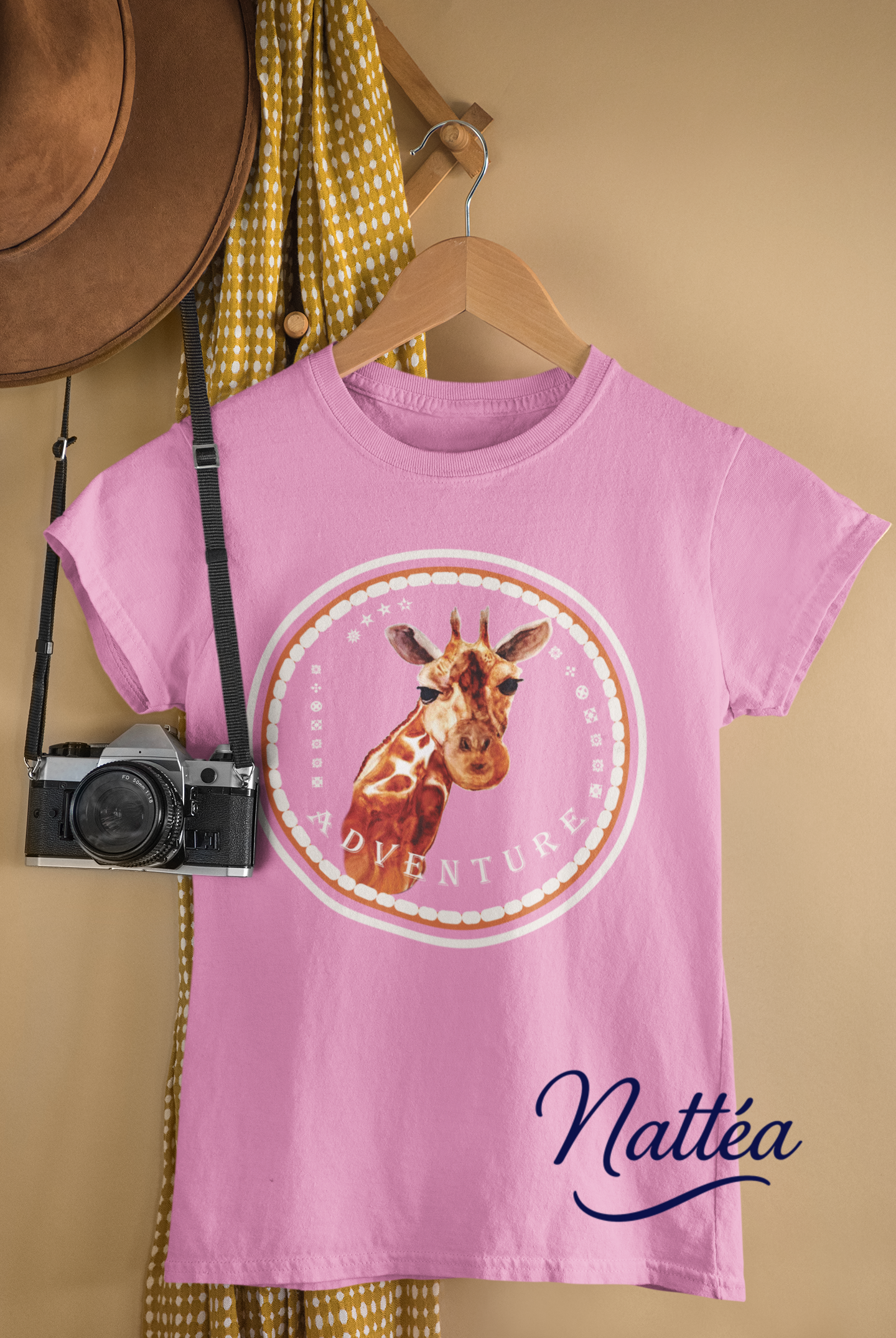 Giraffe Adventure T-Shirt – Safari Style from Original Artwork