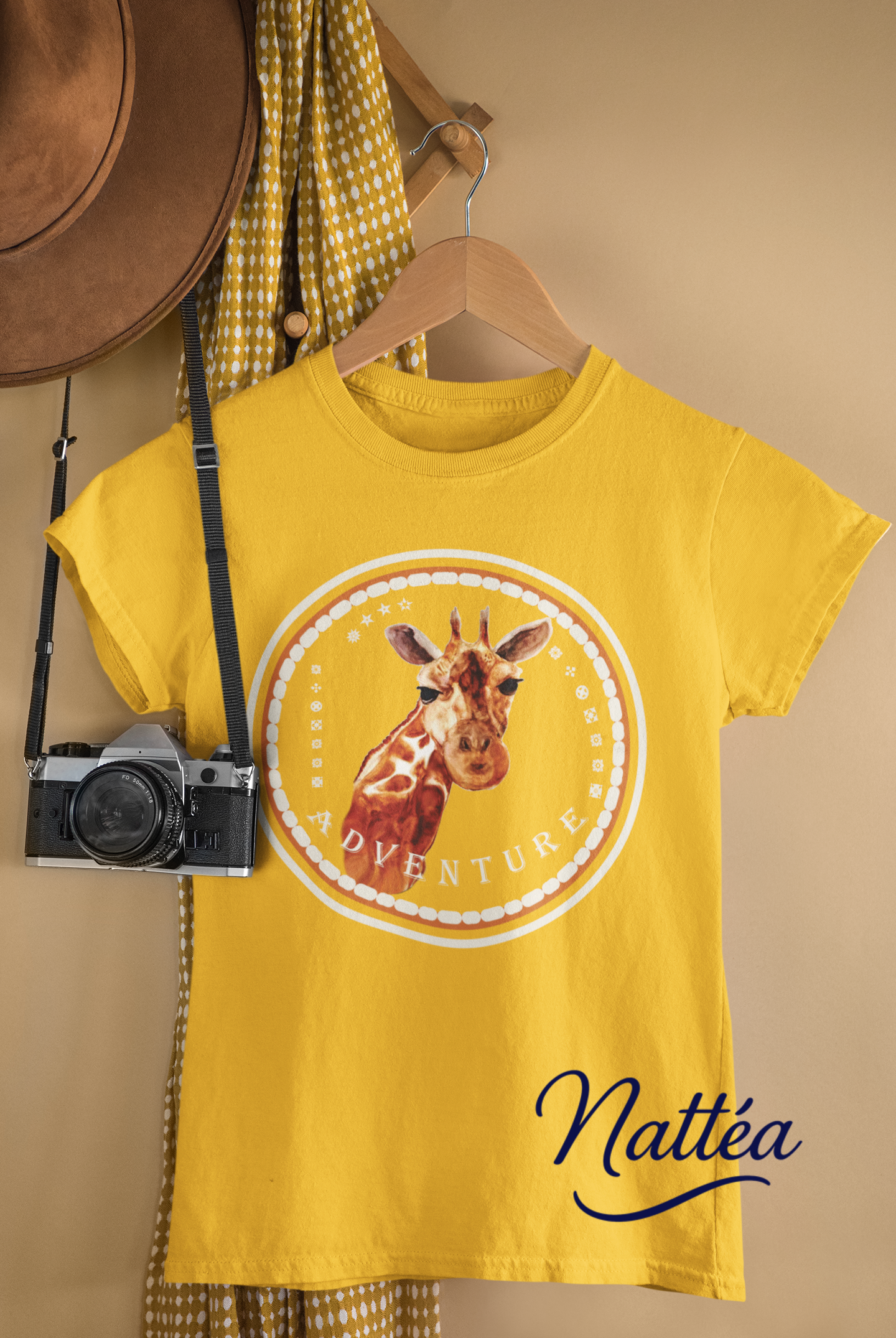 Giraffe Adventure T-Shirt – Safari Style from Original Artwork
