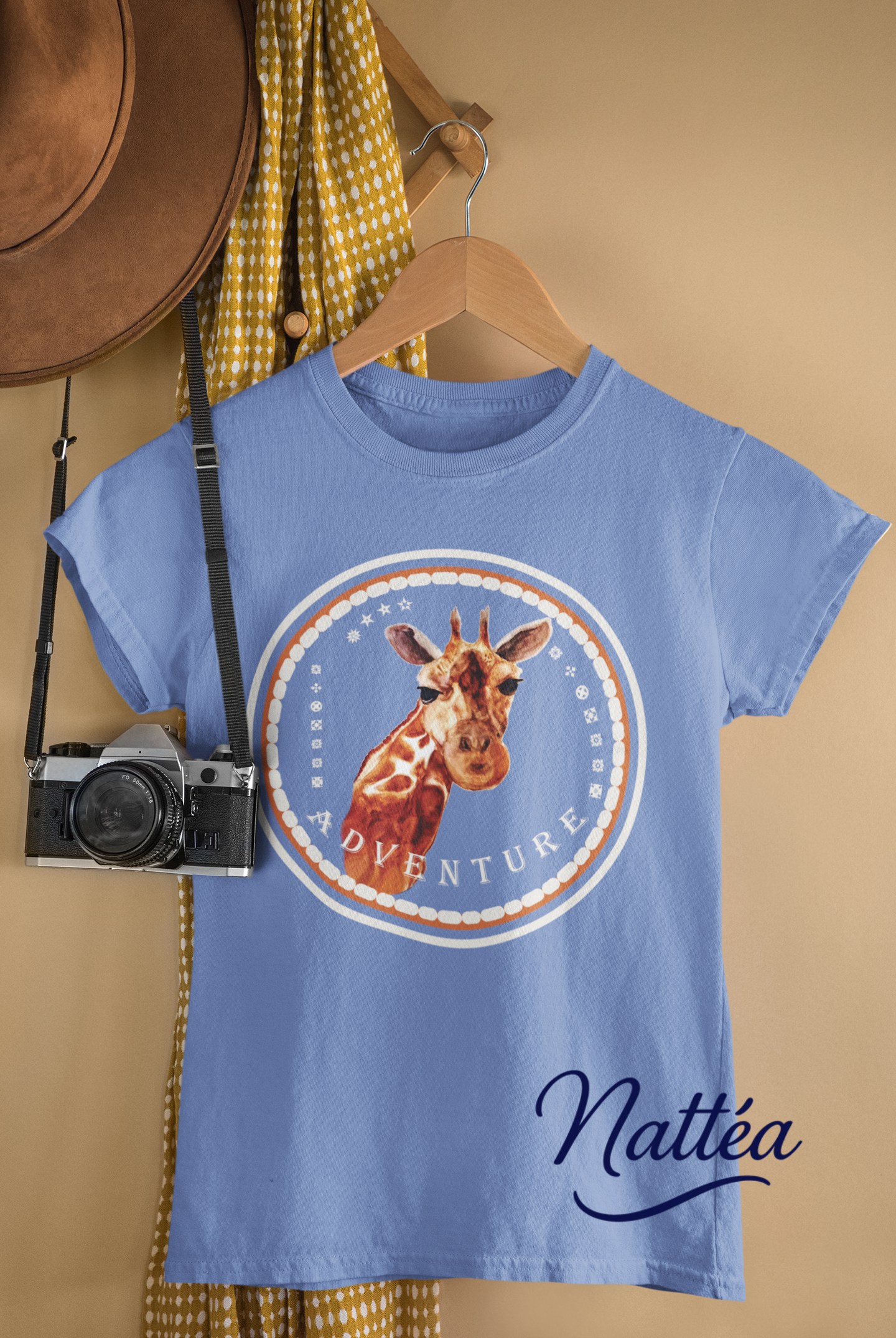 Giraffe Adventure T-Shirt – Safari Style from Original Artwork