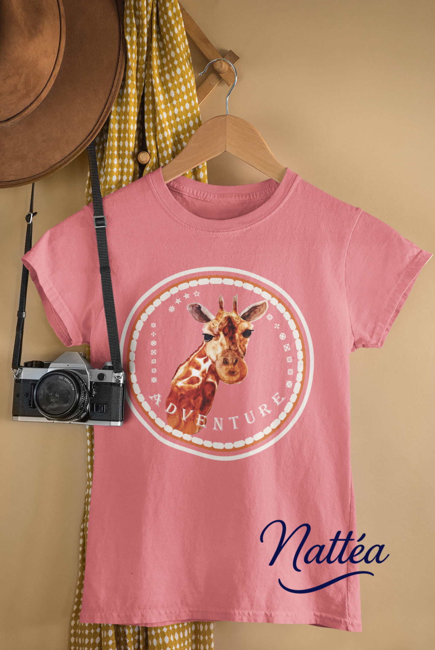 Giraffe Adventure T-Shirt – Safari Style from Original Artwork