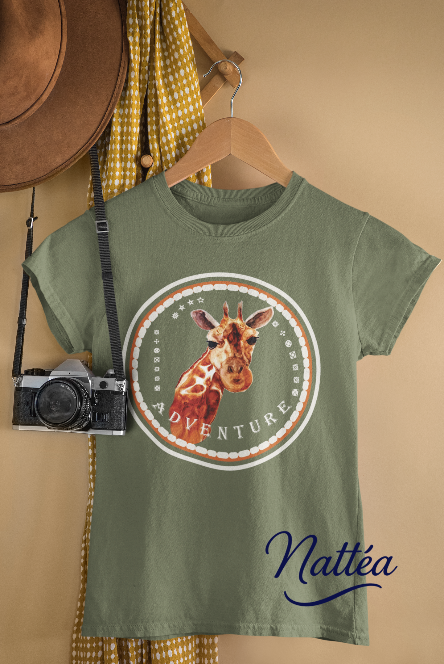 Giraffe Adventure T-Shirt – Safari Style from Original Artwork
