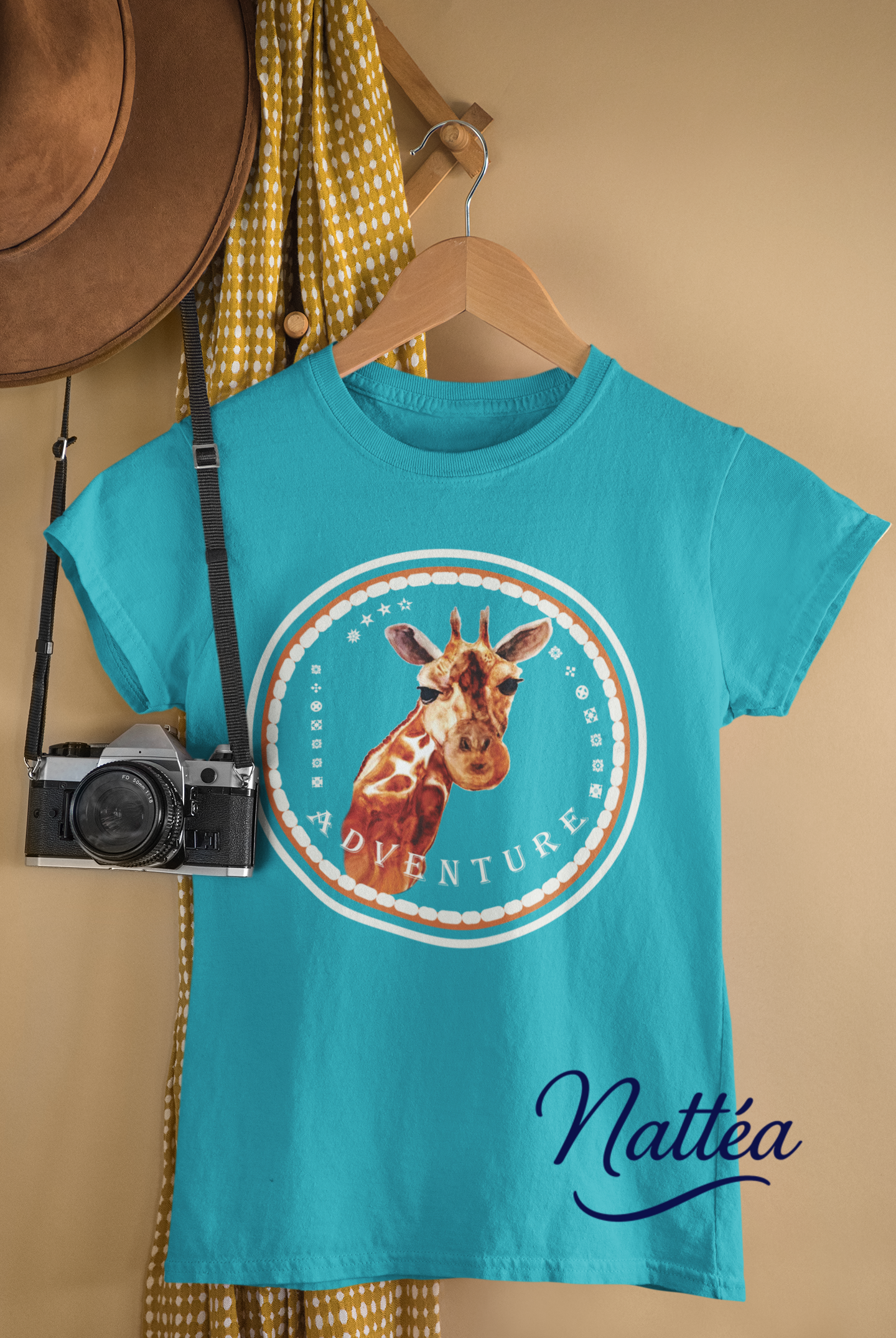 Giraffe Adventure T-Shirt – Safari Style from Original Artwork