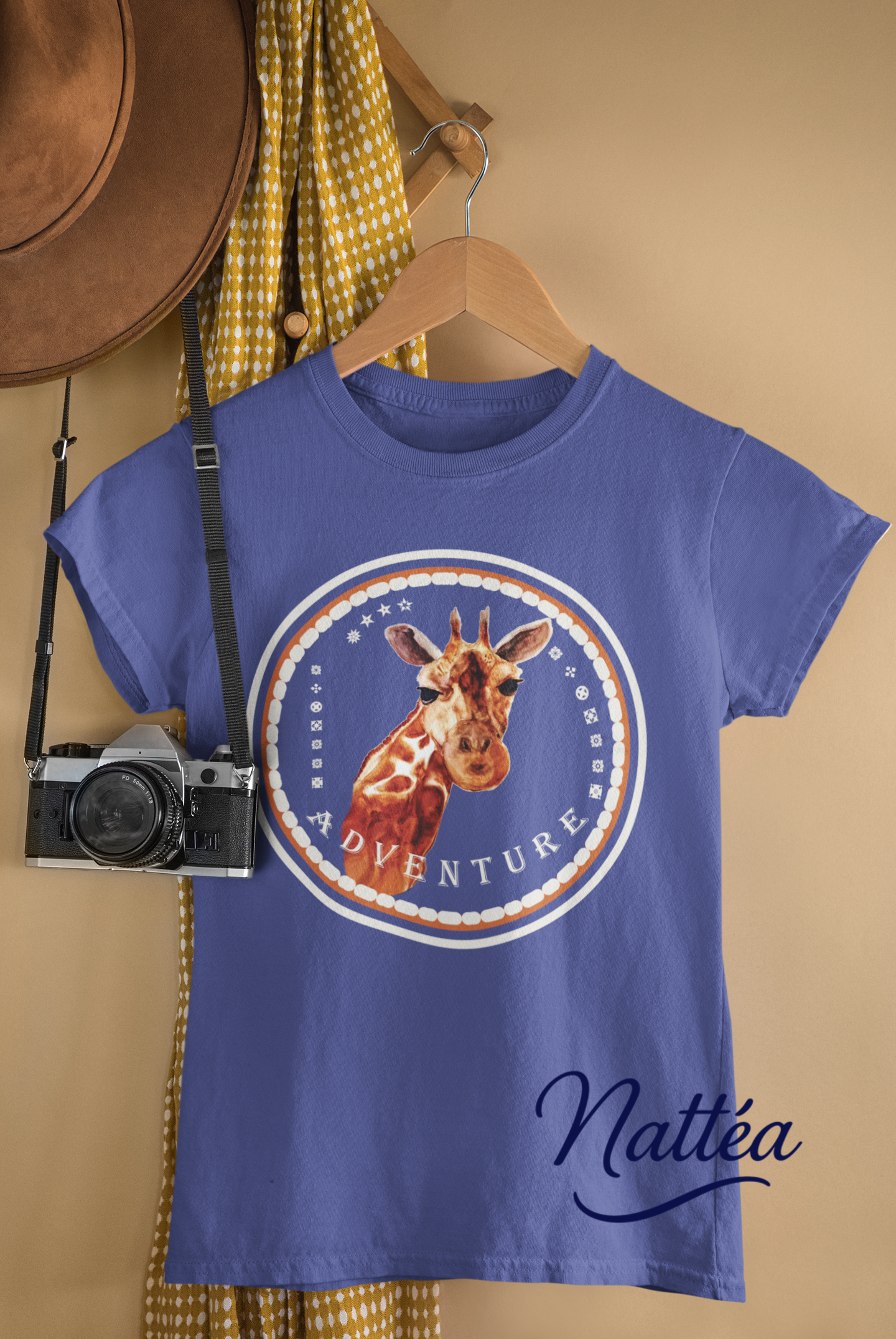Giraffe Adventure T-Shirt – Safari Style from Original Artwork