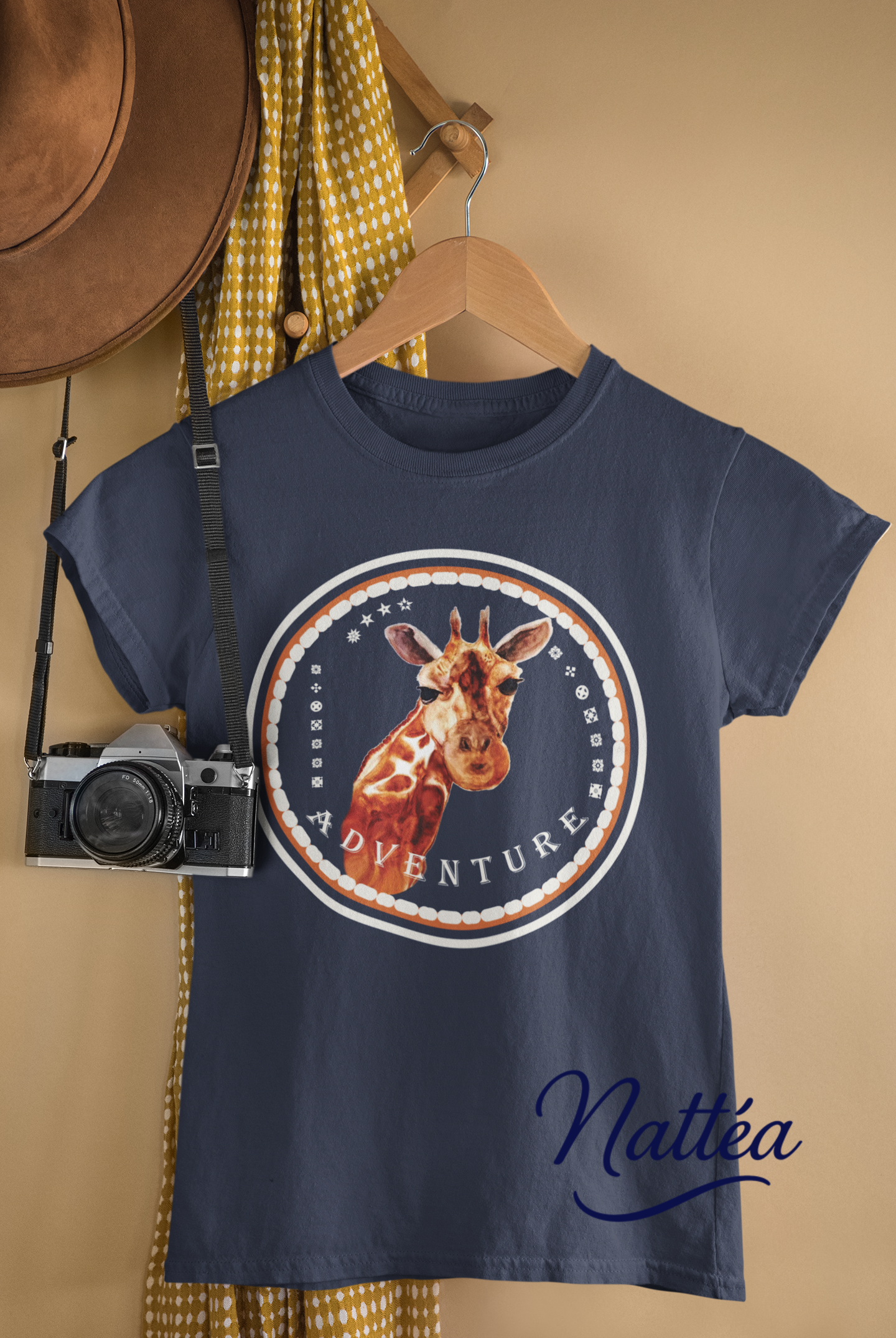 Giraffe Adventure T-Shirt – Safari Style from Original Artwork