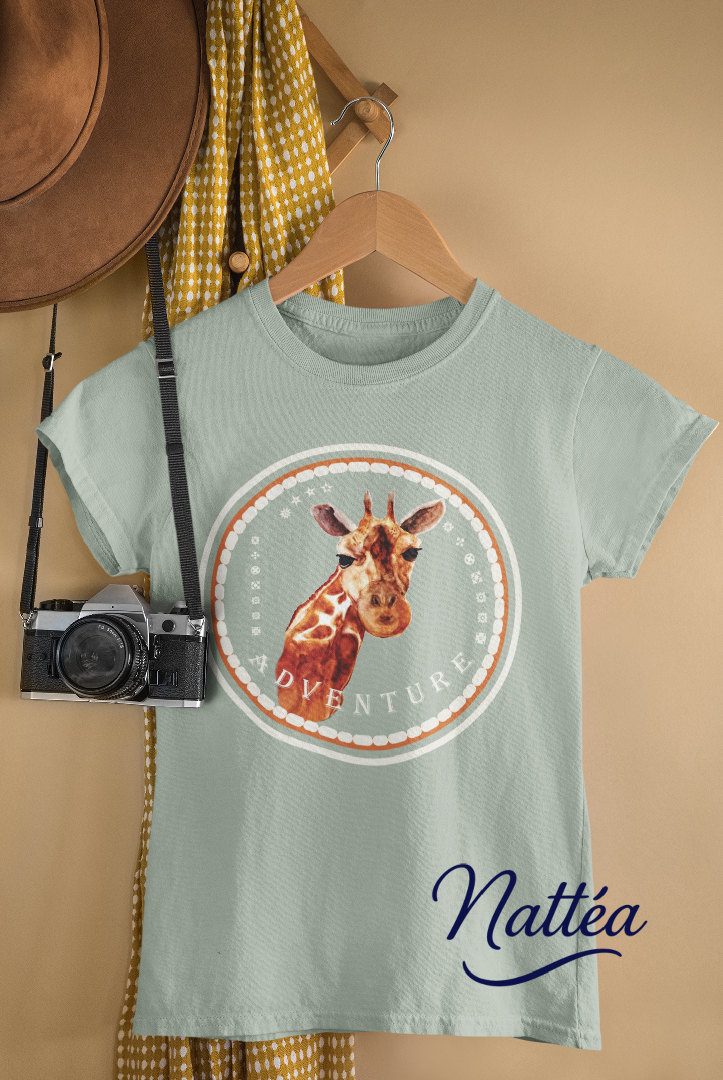Giraffe Adventure T-Shirt – Safari Style from Original Artwork